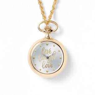 Reloj De Pulsera Live Lauder Love Faux Gold Lettering