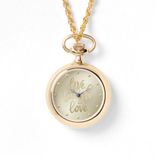 Reloj De Pulsera Live Lauder Love Faux Gold Lettering