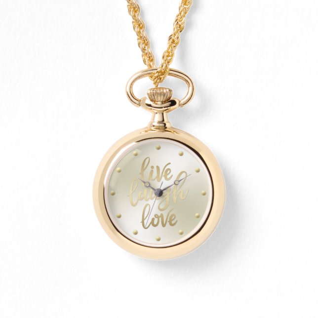 Reloj De Pulsera Live Lauder Love Faux Gold Lettering (Anverso)
