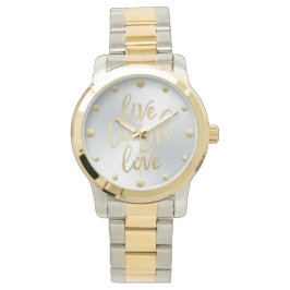 Reloj De Pulsera Live Lauder Love Faux Gold Lettering