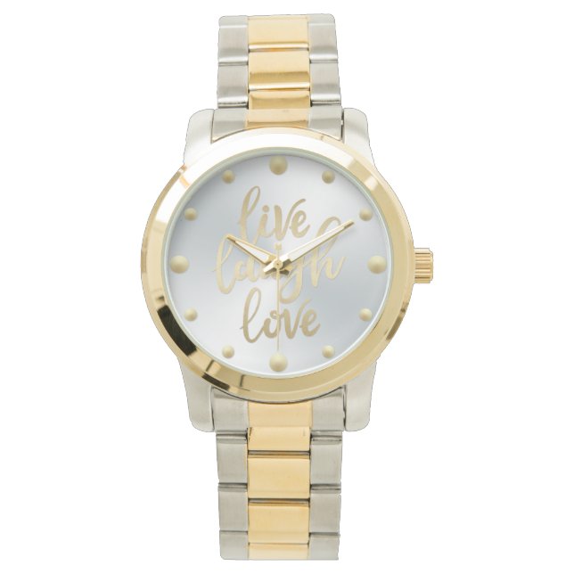 Reloj De Pulsera Live Lauder Love Faux Gold Lettering (Anverso)