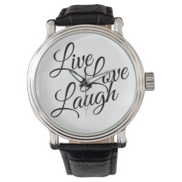 Reloj De Pulsera Live Love Lauder Black Script White