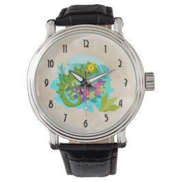 Reloj De Pulsera Lizard tropical con flores