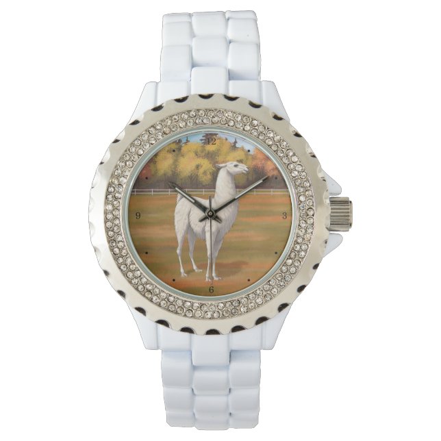 Reloj De Pulsera Llama blanca en la pastelería de otoño (Anverso)