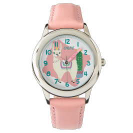 Reloj De Pulsera Llama fina rosa y Verde azulada