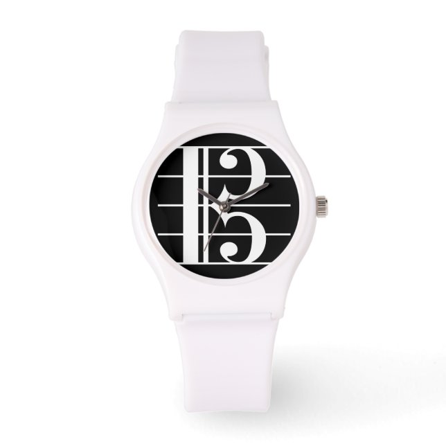 Reloj De Pulsera Llave de Alto Blanco-Negro (Anverso)