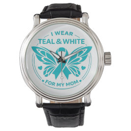 Reloj De Pulsera Llevo Turquesa y Blanco por Mi Madre Botón