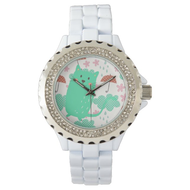 Reloj De Pulsera Lluvia de gatos (Anverso)