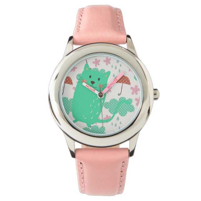 Reloj De Pulsera Lluvia de gatos (Anverso)