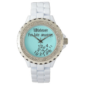 Reloj De Pulsera Lo que sea, tarde de todos modos, cayendo en númer