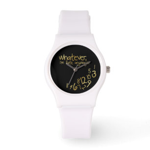 Reloj De Pulsera Lo que, yo son atrasados de todos modos - negro y