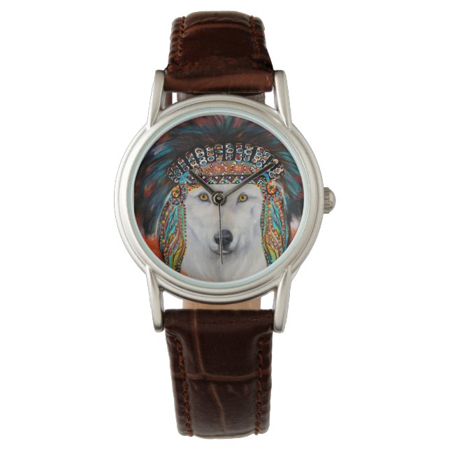 Reloj De Pulsera Lobo blanco (Anverso)