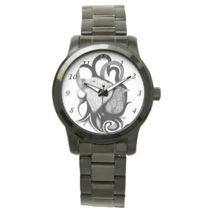 Reloj De Pulsera Lobo blanco con arte tribal de Raven
