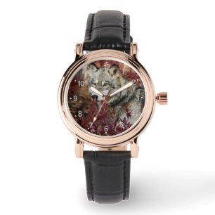 Reloj De Pulsera Lobo En Foliage De Otoño