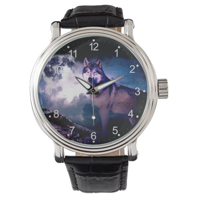 Reloj De Pulsera Lobo lunar (Anverso)