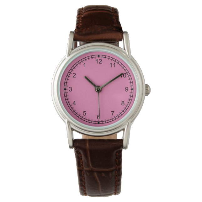 Reloj De Pulsera loco retrospectivo mirar rosado (Anverso)