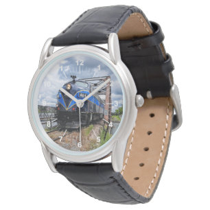 Reloj De Pulsera Locomotora del motor Blue Diesel en Bridge Railfan