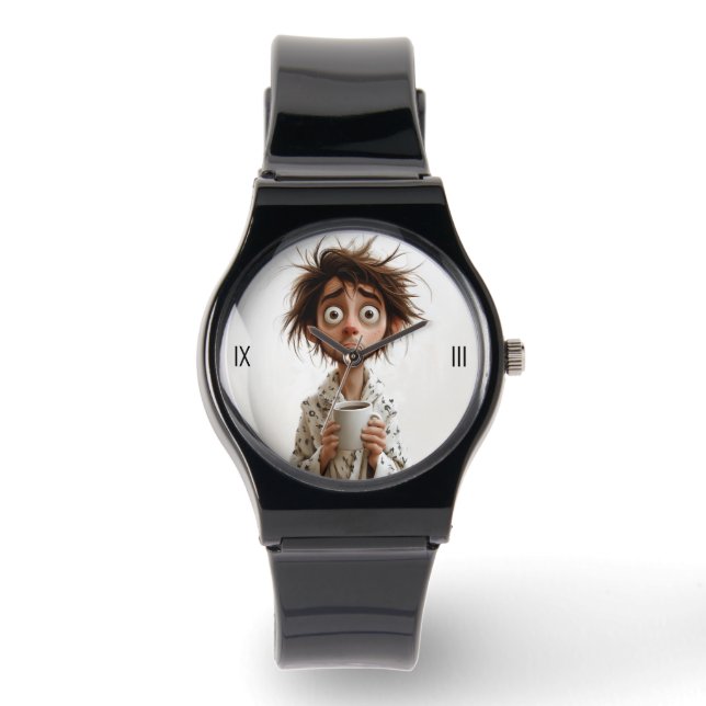 Reloj De Pulsera Locura de la mañana: El café primero, las pregunta (Anverso)