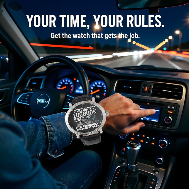 Reloj De Pulsera Logbook Made Up Trucker's Humorous Teal (Subido por el creador)