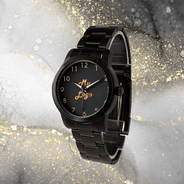 Reloj De Pulsera Logo clásico de negocios en oro negro (Subido por el creador)