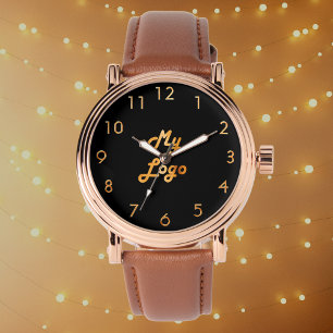 Reloj De Pulsera Logo clásico de negocios en oro negro