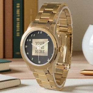 Reloj De Pulsera Logo de Black Gold Elegant Classic Business