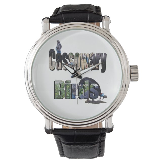 Reloj De Pulsera Logo De Foto De Aves De Casas Con Cassowarys, (Anverso)