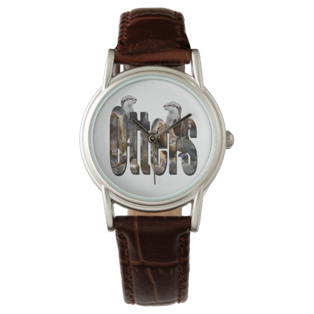 Reloj De Pulsera Logo de imagen de nutrias con nutrias (Anverso)