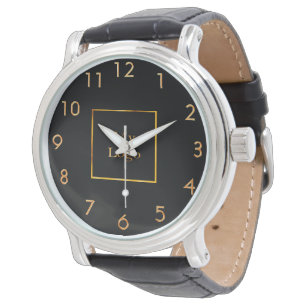 Reloj De Pulsera Logo de la empresa de negocios oro negro