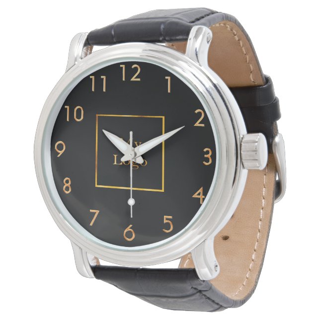 Reloj De Pulsera Logo de la empresa de negocios oro negro (Angular)