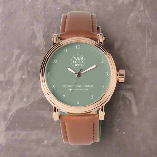 Reloj De Pulsera Logo de la marca Vintage Sage Green
