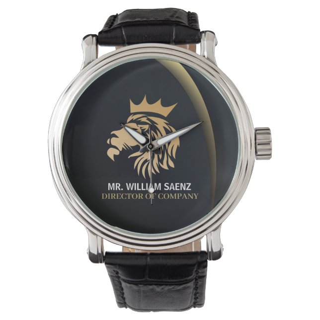 Reloj De Pulsera Logo de León Elegante Profesional (Anverso)