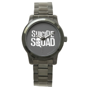 Reloj De Pulsera Logotipo blanco del pelotón el del suicidio