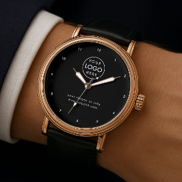Reloj De Pulsera Logotipo comercial | Black Professional Corporate