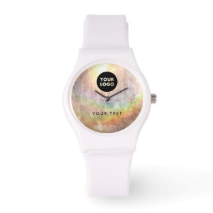 Reloj De Pulsera Logotipo de Beige holográfico de moda