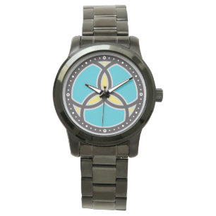 Reloj De Pulsera Logotipo de cristales manchados de Jesús Trinity F