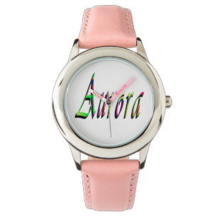 Reloj De Pulsera Logotipo del nombre de los Chicas Aurora,