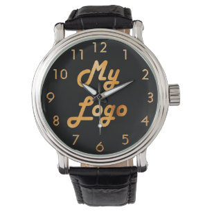 Reloj De Pulsera logotipo personalizado negocio oro negro