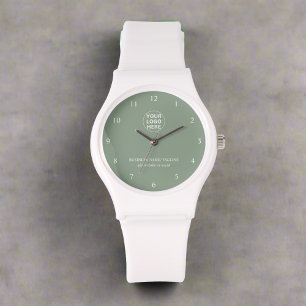 Reloj De Pulsera Logotipo personalizado y texto l Saber marca verde