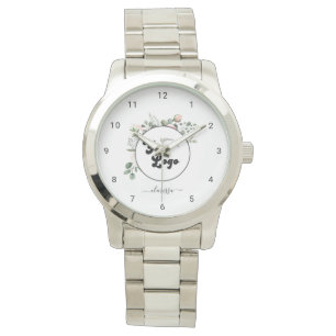 Reloj De Pulsera Logotipo y nombre de la empresa floral Personaliza
