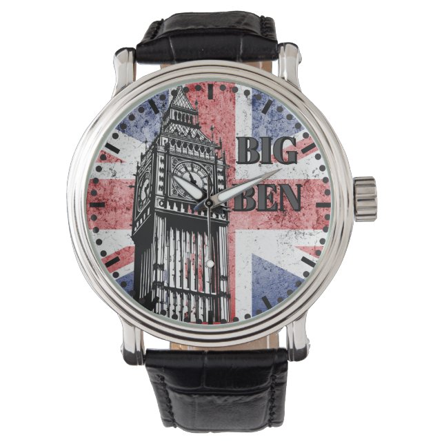Reloj De Pulsera London Big Ben Union Jack (Anverso)
