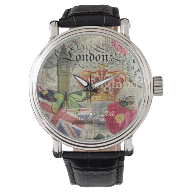 Reloj De Pulsera Londres Inglaterra Viaje Viaje Arte Viejo Europa (Anverso)
