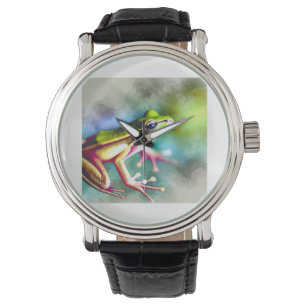 Reloj De Pulsera Long legged frog 100924AREF149 - Watercolor