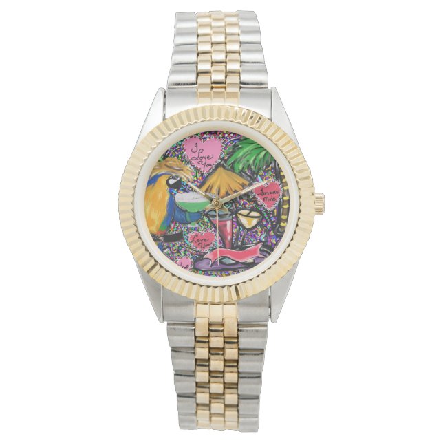 Reloj De Pulsera Loro de Fiesta de San Valentín (Anverso)