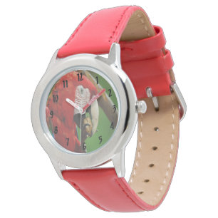 Reloj De Pulsera Loro Rojo Tropical