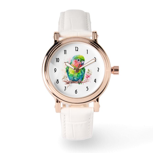 Reloj De Pulsera Loro verde - Ave bebé (Anverso)