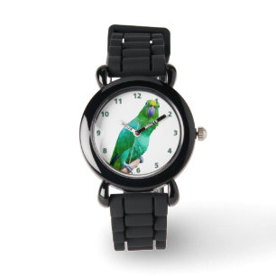Reloj De Pulsera Loro verde de Macao en un Personalizable en la méd