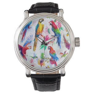 Reloj De Pulsera Loros del estilo de la acuarela