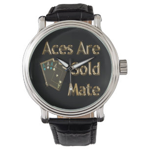 Reloj De Pulsera Los Aces Son Mate De Oro,