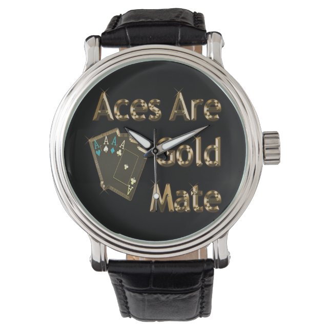 Reloj De Pulsera Los Aces Son Mate De Oro, (Anverso)